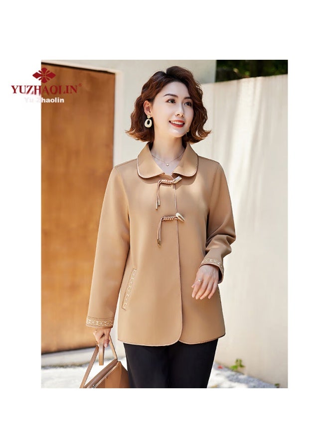Yuzhaolin Middle-aged And Elderly Women's Elegant Short Coat, Women's Overcoat, Mother's Jacket, Grandmother's Outerwear Y243u2015 - Image 4