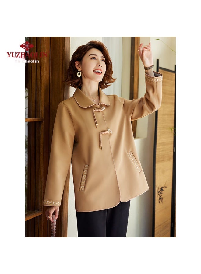 Yuzhaolin Middle-aged And Elderly Women's Elegant Short Coat, Women's Overcoat, Mother's Jacket, Grandmother's Outerwear Y243u2015 - Image 5