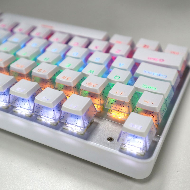 PBT pudding double-layer two-color transparent closed character double skin milk color small Full Set keyboard cap key mechanical key capCrystal White -104 key pudding key cap Crystal White -104 key pudding key cap