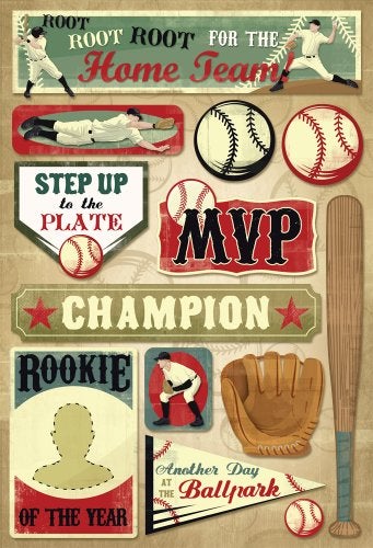 Karen Foster Design Acid and Lignin Free Scrapbooking Sticker Sheet, Root for The Home Team - Image 1