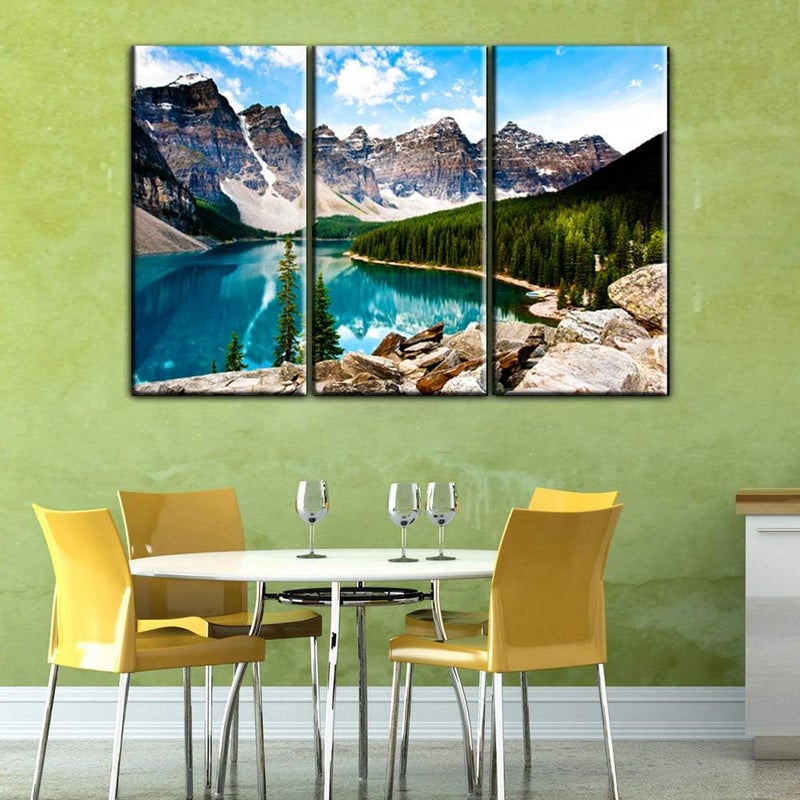 BPA Moraine Lake Wall Art - 3 Panel Canvas - Image 3