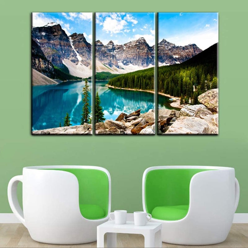BPA Moraine Lake Wall Art - 3 Panel Canvas - Image 1