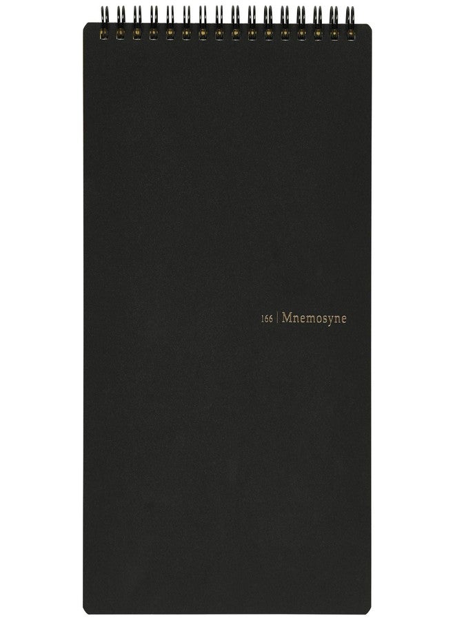 Maruman MNEMOSYNE Notebook 9.06 x 5.83 Inches (Vertical A5), 7mm ruled 28-line with center divider, Double-sided, 70 Sheets (N166), BLACK - Image 1