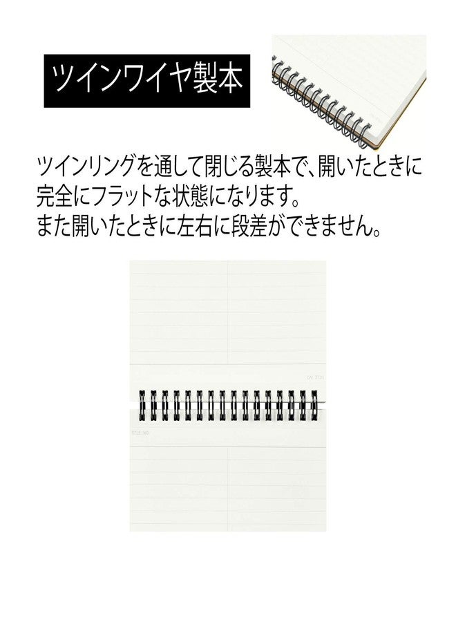 Maruman MNEMOSYNE Notebook 9.06 x 5.83 Inches (Vertical A5), 7mm ruled 28-line with center divider, Double-sided, 70 Sheets (N166), BLACK - Image 4