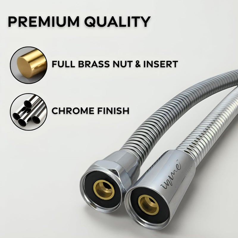 Inme 304 Grade Stainless Steel Shower Hose Flexible Pipe for Health FaucetJet Spray Handshower hoses with Stainless Steel Braided for High Pressure 15 Meter - Image 5