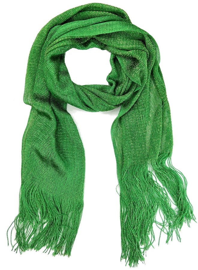 بلام فيزرز شال أخضر لامع بنقشة ريش البرقوق، مثالي لفساتين السهرة والحفلات - Image 2