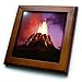 3DROSE 3dRose ft_8120_1 Hawaii Volcano Eruption at Night Framed Tile, 8 by 8" - Image 2