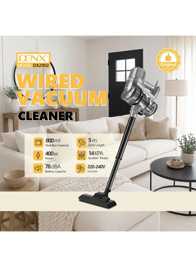 DENX DX2902 Corded Vacuum Cleaner with 400W Power and High Suction Performance - Image 2