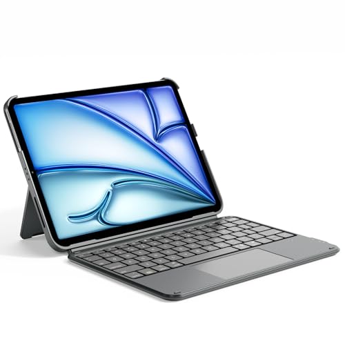 Inateck for iPad 11th/10th Gen Case with Keyboard,for iPad 10th(10.9")/11th Gen(2025 A16),Air 11" M3/M2,Air 6/5/4th,Pro 11 4/3/2/1th,Ultralight Detachable Keyboard with Touchpad, AceTouch Gray - Image 1