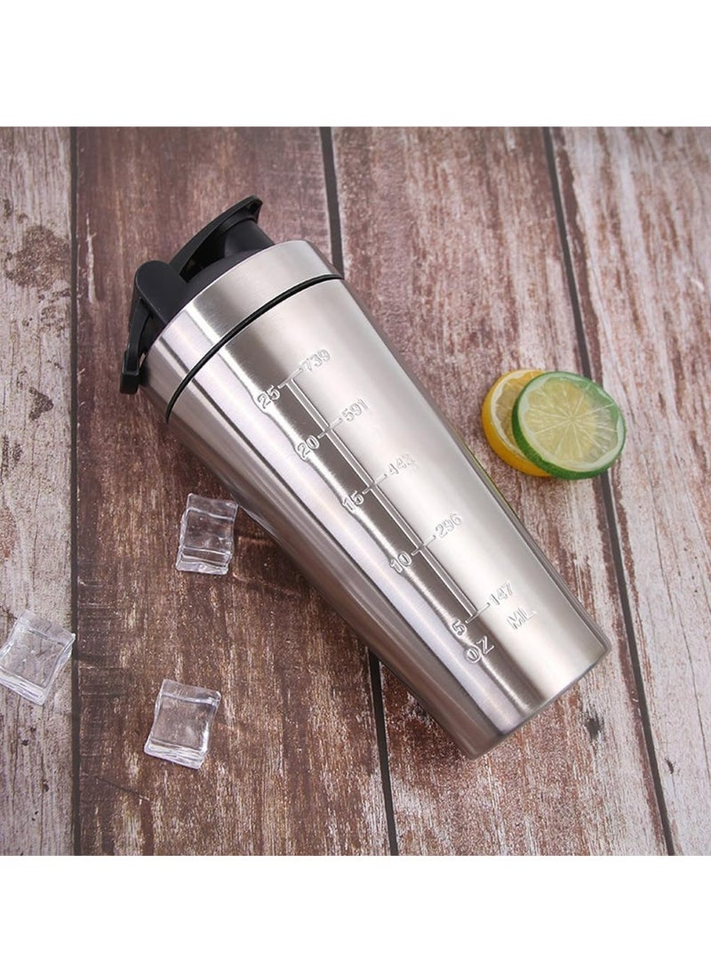 Oasisgalore Stainless Steel Protein Shaker Bottle with Blender for Gym Workouts，Leak Proof Design(750ml)  - Image 2