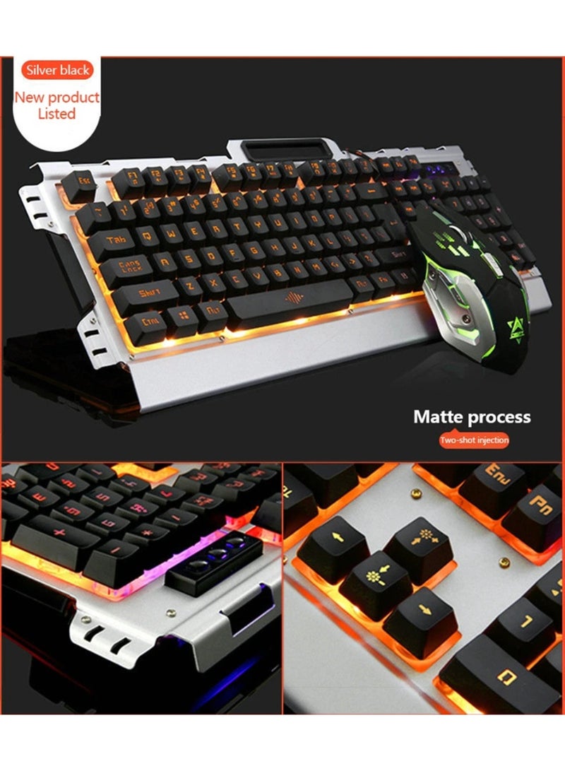 K33 wired backlit keyboard and mouse set metal panel CL LOL luminous gaming keyboard 19 keys mouse gamer - Image 1