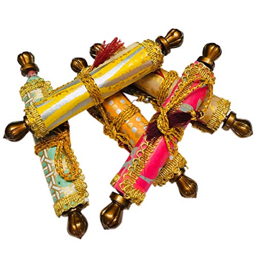 Moira Handmade Paper Scroll Evelopes Multicolor 10 pcs 18 X 8cms for Shagun, Sagun, Gifting - Image 4