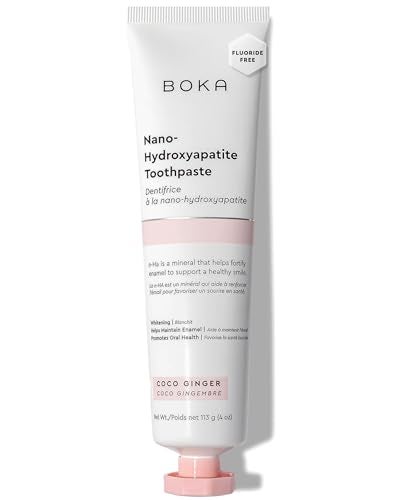 BOKA Boka Fluoride Free Toothpaste Nano Hydroxyapatite Helps Remineralize Appropriate for Sensitive Teeth Whitening for Adult Kids Oral Care Coco Ginger Flavor 4 Fl Oz 1 Pk US Manufactured