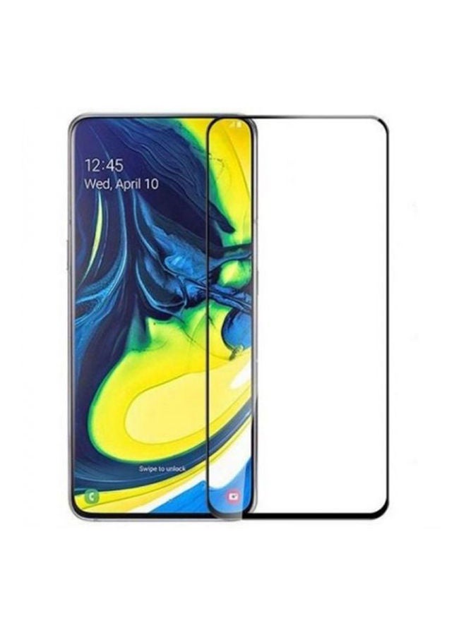 لاصقة حماية زجاجية لشاشة هاتف سامسونج جالاكسي A80 أسود