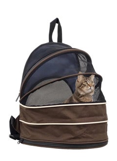 NNC PETS Pet carrier bag with Adjustable strap, Mesh window, Lightweight and Travel-friendly pet bag, 48 cm Expandable pet backpack for small cats & dogs, Foldable, Durable zipper and Removable mat (Black)  - Image 1