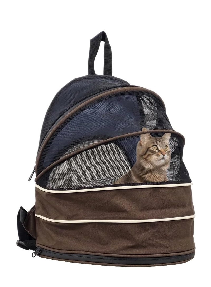 NNC PETS Pet carrier bag with Adjustable strap, Mesh window, Lightweight and Travel-friendly pet bag, 48 cm Expandable pet backpack for small cats & dogs, Foldable, Durable zipper and Removable mat (Black) - Image 1