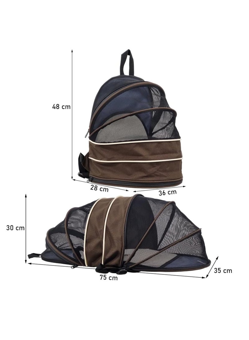 NNC PETS Pet carrier bag with Adjustable strap, Mesh window, Lightweight and Travel-friendly pet bag, 48 cm Expandable pet backpack for small cats & dogs, Foldable, Durable zipper and Removable mat (Black) - Image 2