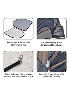NNC PETS Pet carrier bag with Adjustable strap, Mesh window, Lightweight and Travel-friendly pet bag, 48 cm Expandable pet backpack for small cats & dogs, Foldable, Durable zipper and Removable mat (Black)  - Image 3