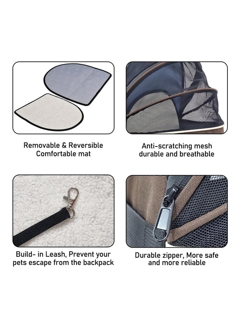 NNC PETS Pet carrier bag with Adjustable strap, Mesh window, Lightweight and Travel-friendly pet bag, 48 cm Expandable pet backpack for small cats & dogs, Foldable, Durable zipper and Removable mat (Black) - Image 3