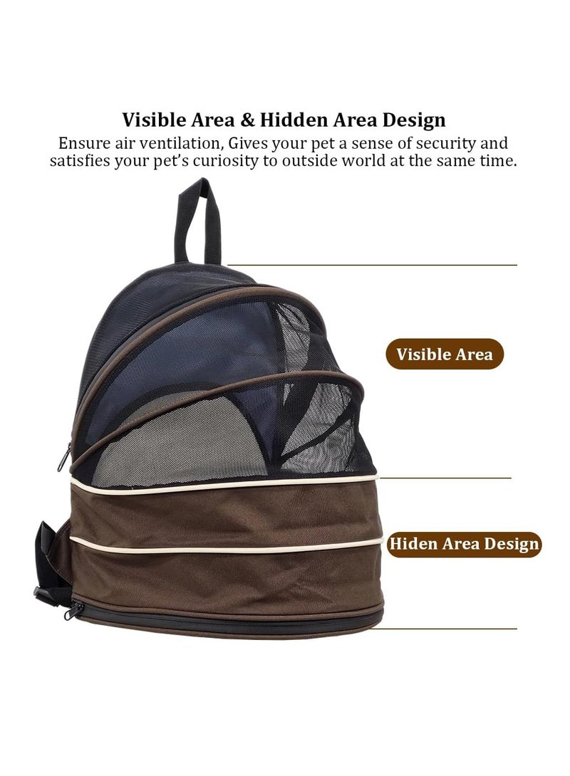 NNC PETS Pet carrier bag with Adjustable strap, Mesh window, Lightweight and Travel-friendly pet bag, 48 cm Expandable pet backpack for small cats & dogs, Foldable, Durable zipper and Removable mat (Black) - Image 5