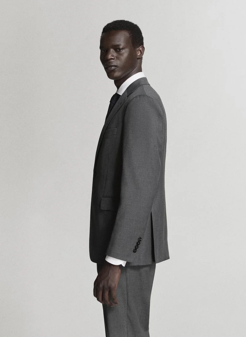 Mango Man 92-GRIS Milan Slim-Fit Suit Jacket for Men | Best Price UAE
