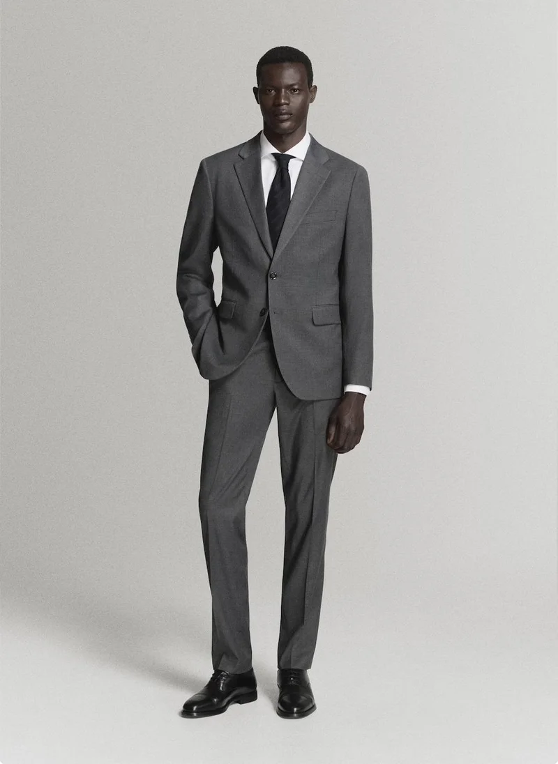 Mango Man 92-GRIS Milan Slim-Fit Suit Jacket for Men | Best Price UAE