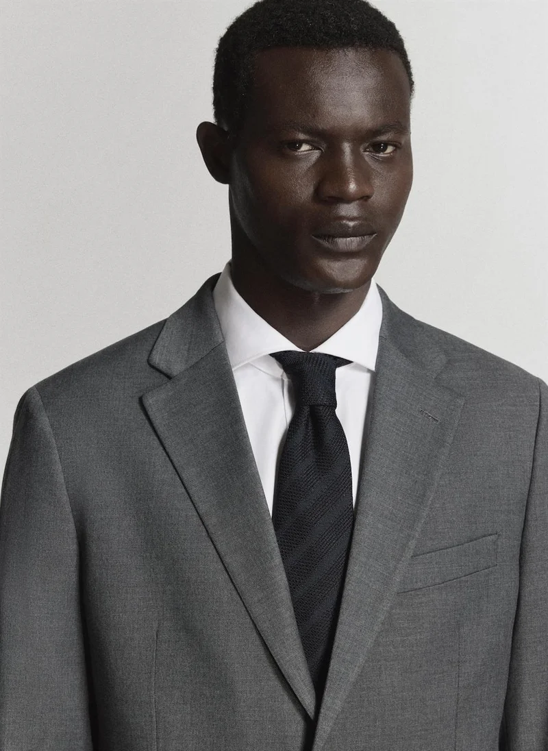 Mango Man 92-GRIS Milan Slim-Fit Suit Jacket for Men | Best Price UAE