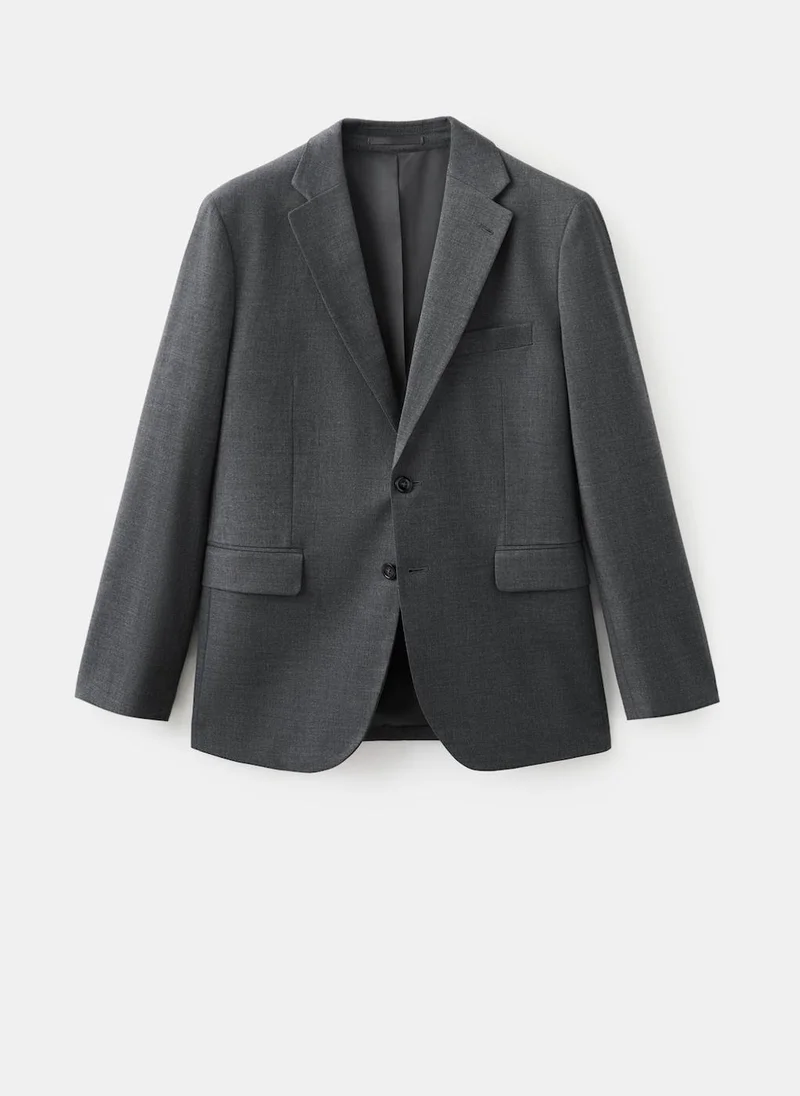 Mango Man 92-GRIS Milan Slim-Fit Suit Jacket for Men | Best Price UAE