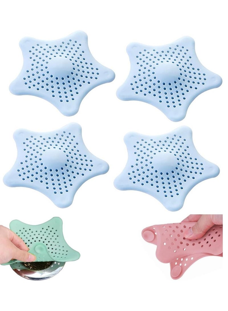 Rubik Drain Hair Catcher Durable Silicone Hair Stopper Filter Trap, Kitchen Sink Strainer for Bathroom Shower Bathtub and Kitchen (sky blue)  - Image 1