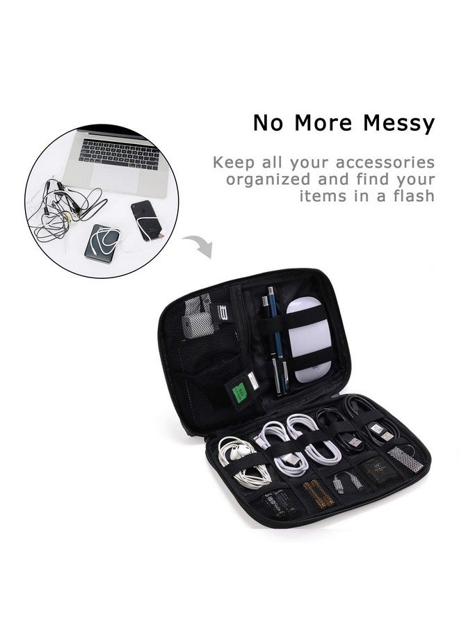 BAGSMART BAGSMART Electronics Organizer Travel Case, Small Cord Bag, Tech Organizer as Travel Accessories for Men Women, Cable Essentials for Phone, SD Card, Black  - Image 1