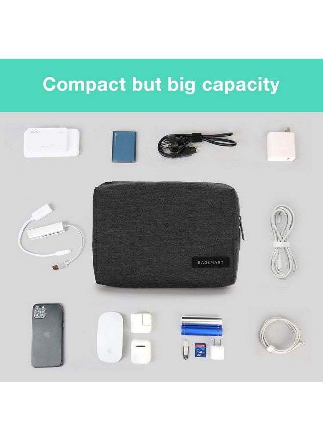 BAGSMART BAGSMART Electronics Organizer Travel Case, Small Cord Bag, Tech Organizer as Travel Accessories for Men Women, Cable Essentials for Phone, SD Card, Black  - Image 2