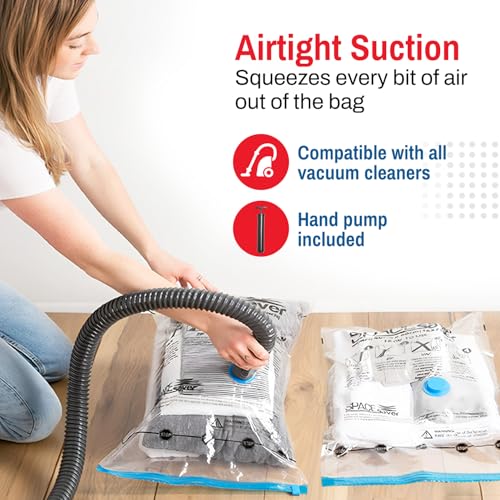 Spacesaver 2 Pack Jumbo Vacuum Storage Bags for Blankets & Clothes – Jumbo Vacuum Sealed Compression Bags with Hand Pump – Space Saver Storage Bags for Bedding, Moving, Travel & Organization - Image 4