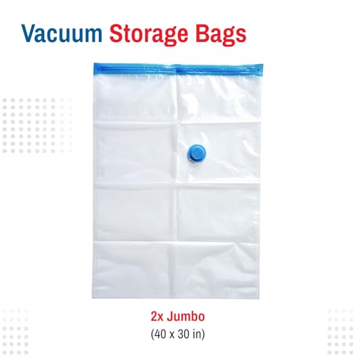 Spacesaver 2 Pack Jumbo Vacuum Storage Bags for Blankets & Clothes – Jumbo Vacuum Sealed Compression Bags with Hand Pump – Space Saver Storage Bags for Bedding, Moving, Travel & Organization - Image 3