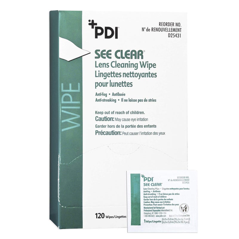 PDI PDI Healthcare PDID19831 See Clear Lens Cleaning Wipe, Pack of 120  - Image 1