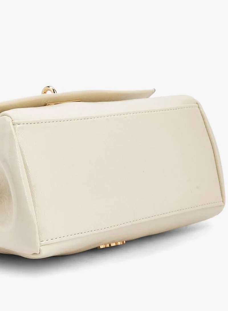 Paprika Beige Solid Satchel Bag With Detachable Strap for Women | Best Price UAE