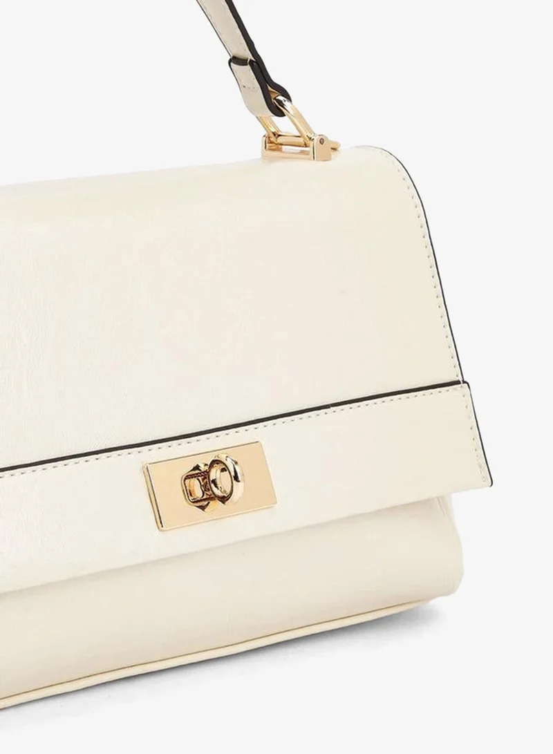 Paprika Beige Solid Satchel Bag With Detachable Strap for Women | Best Price UAE