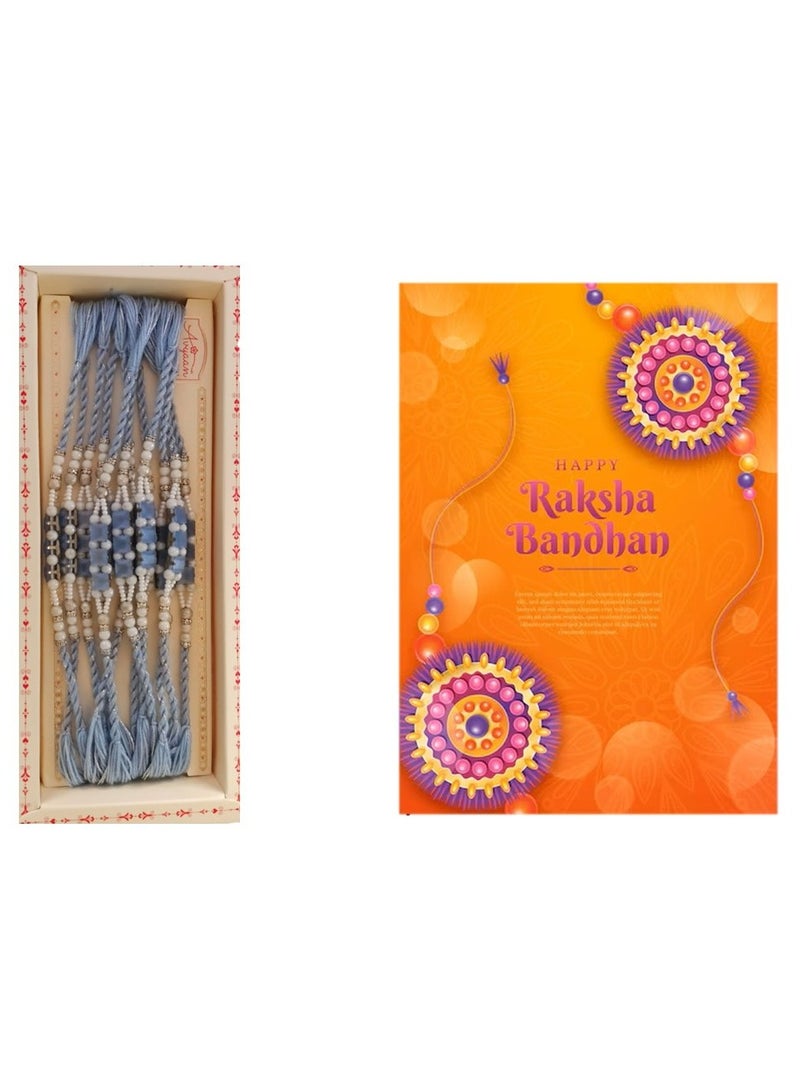 Shreeji Pack of 10 Rakhis with Roli Chawal – Traditional Multicolor Rakhi Set for Brothers – Designer Thread Rakhi Combo for Raksha Bandhan  - Image 1
