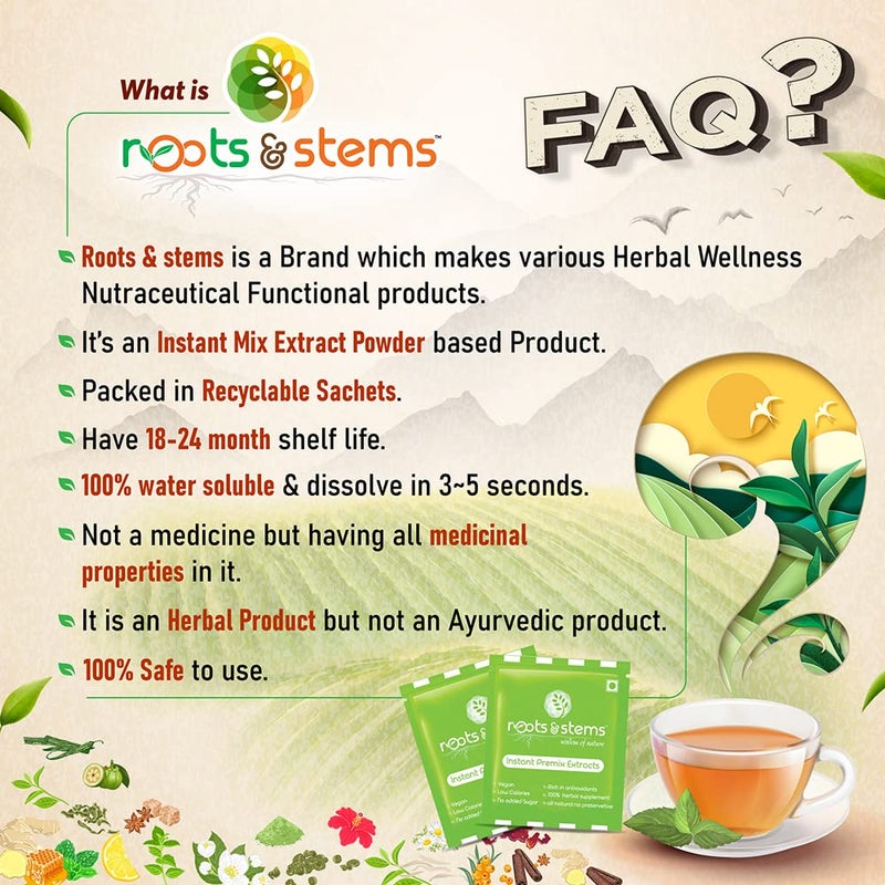 roots & stems جذور وأعشاب تريفلاء ديتوكس هضمي | مسحوق مستخلص جاهز فوري | مصنوع من 11 عشبًا وتوابل | للتخلص من السموم، الهضم، الإمساك، تخفيف التوتر والقلق | 60 جرام (3 جرام × 20 كيس) عبوة واحدة - Image 5