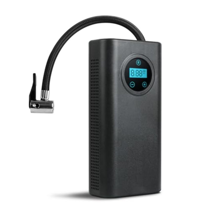 ضاغط هواء لنفخ إطارات السيارة، منفاخ إطارات لاسلكي بقوة 150 رطل لكل بوصة مربعة، شاشة LCD ذات ضغط دقيق، مقياس ضغط رقمي مع ضوء، نفخ سريع للسيارة والدراجة النارية والدراجة الإلكترونية والكرة - Image 1