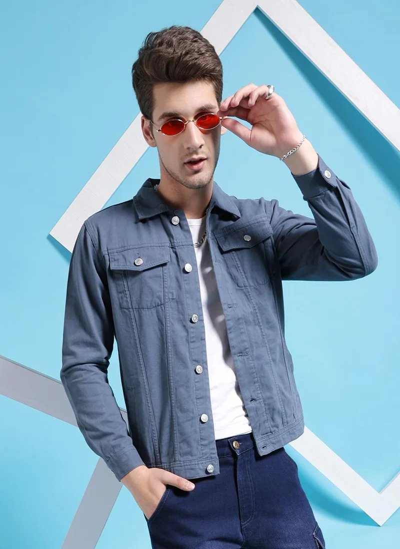 ذا انديان كراج كو Men Slim Fit Trucker Jacket