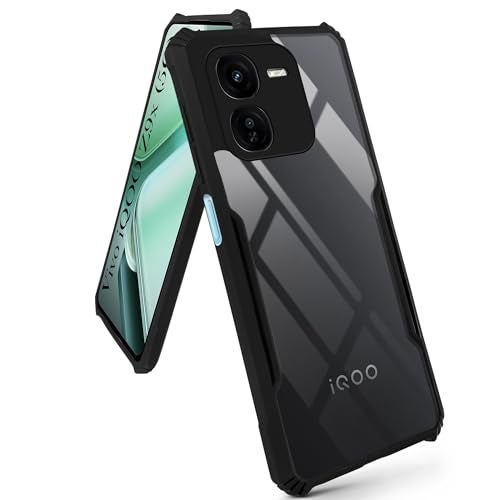 Jkobi غطاء خلفي من جيكوبي لهاتف Vivo IQOO Z9x 5G (مضاد للصدمات مع لوحة بولي كربونات شفافة | أسود احترافي) - Image 5