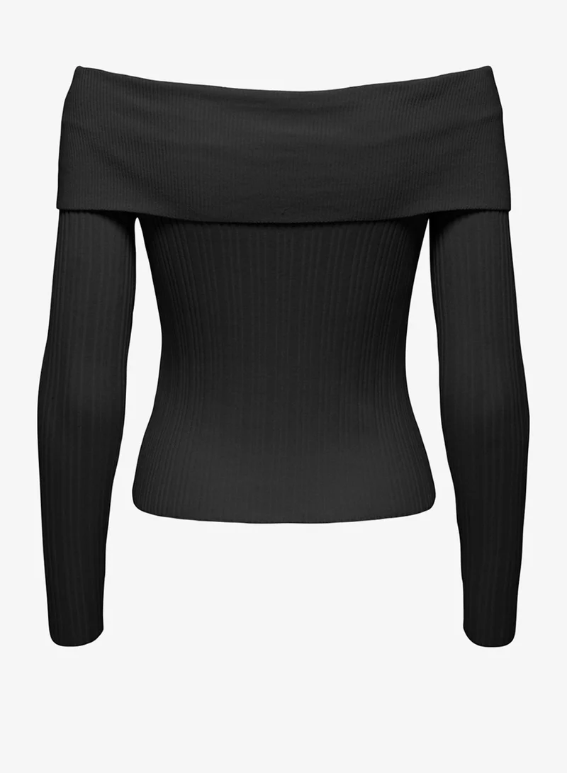 Only Onlmeddi Ribbed Off Shoulder Knit sweater