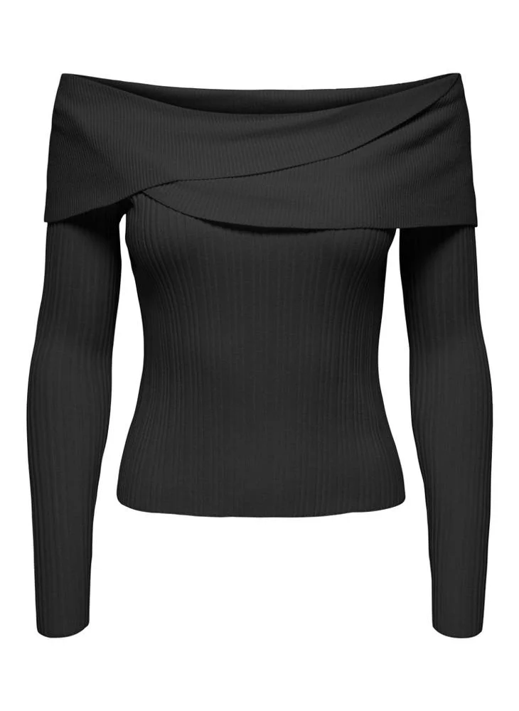 Only Onlmeddi Ribbed Off Shoulder Knit sweater