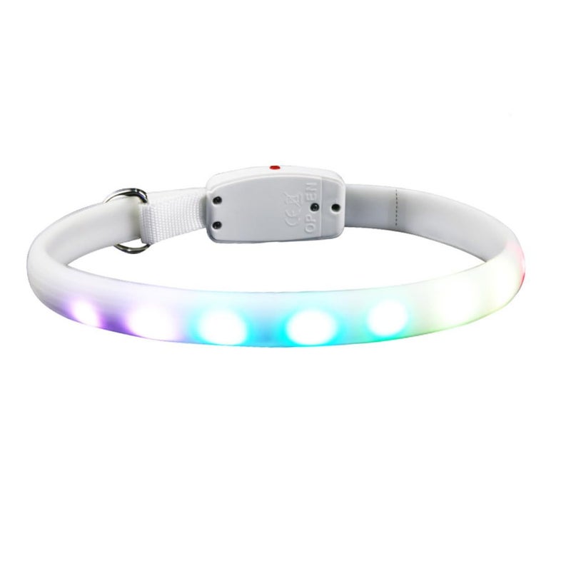 Luxshiny LED Pet Collar USB Rechargeable White Glowing Dog Collar Night Safety Flashing Luminous For Outdoor Walks - Image 2