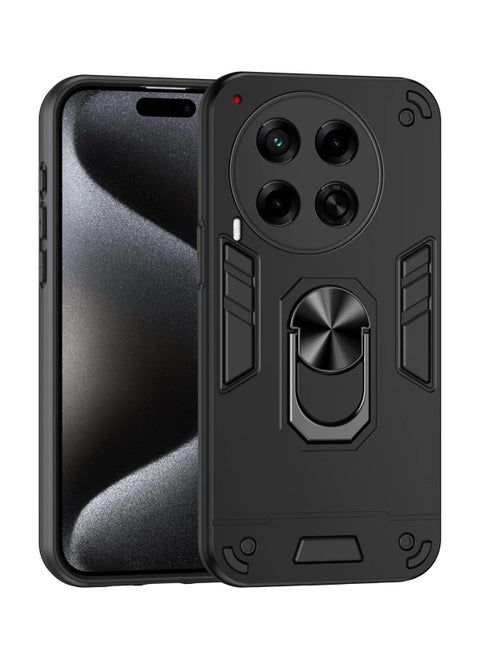 Magnetic Finger Ring Holder Shockproof Phone Case Cover for Tecno Camon 30 Premier 5G Black