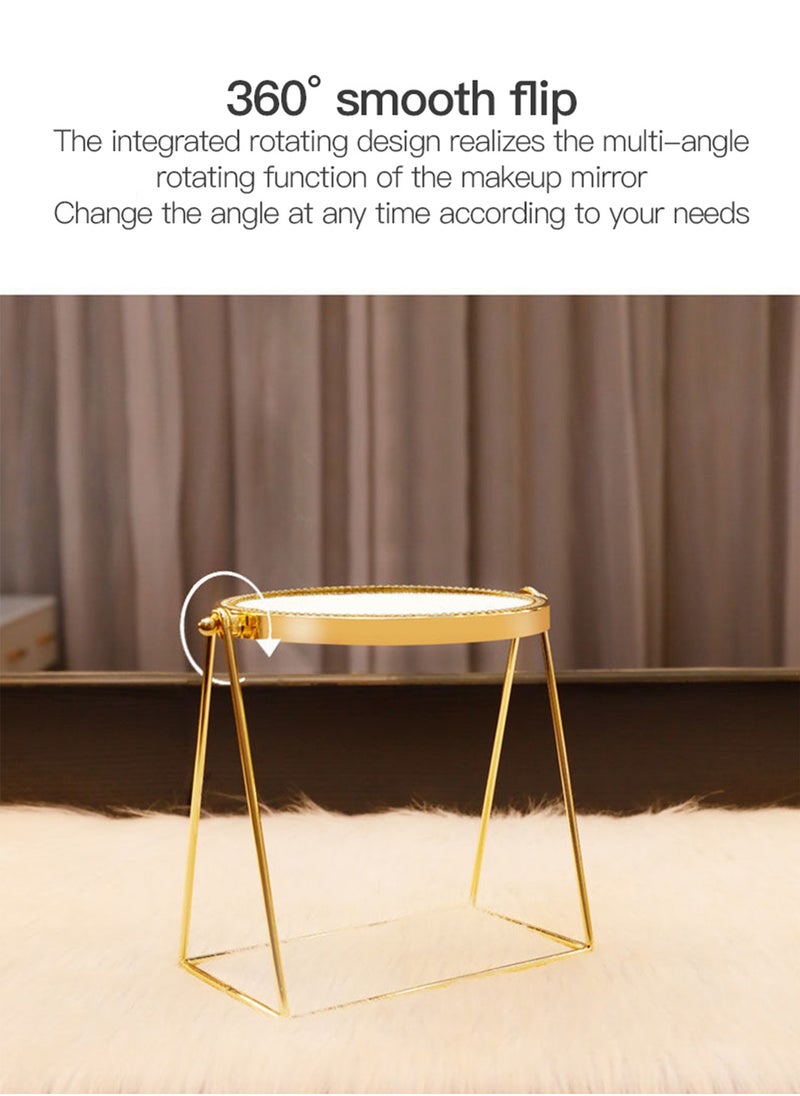 Sharpdo Luxury High-definition Vanity Mirror Fashion Rotatable Gold Cosmetic Mirror With Stand 360° Smooth Flip Makeup Mirror  - Image 5