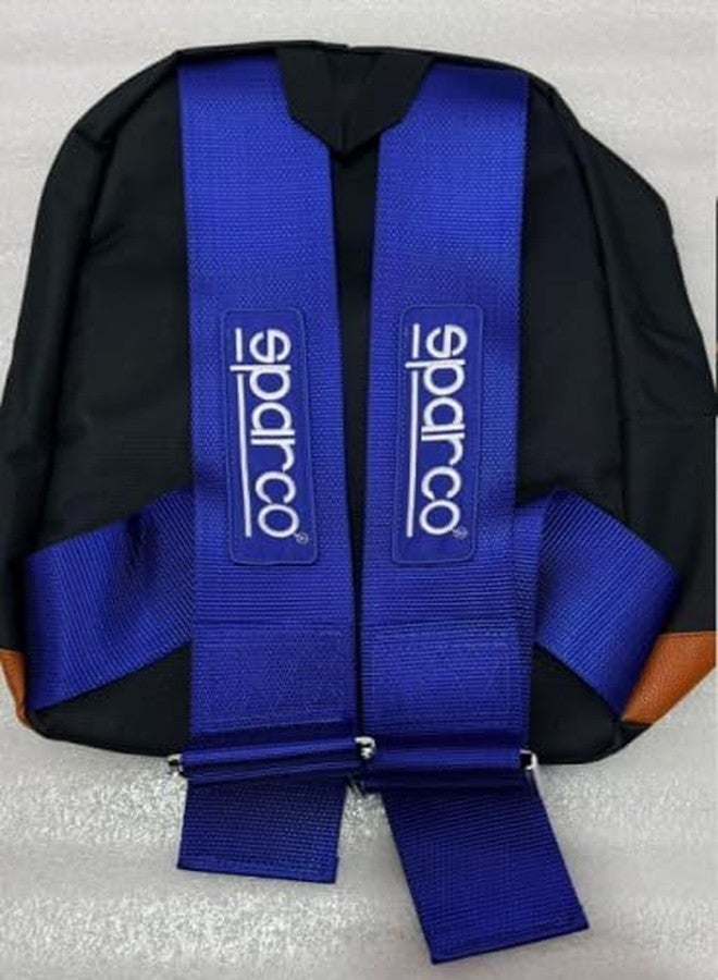 AUTO MT New Bride Racing Backpack with Blue SPARCO Racing Harness Shoulder Straps BLUE Stylish & Sports Look Bag pack 1pc - Image 3