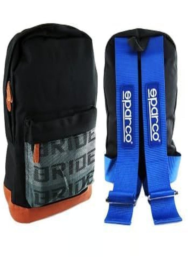 AUTO MT New Bride Racing Backpack with Blue SPARCO Racing Harness Shoulder Straps BLUE Stylish & Sports Look Bag pack 1pc - Image 1