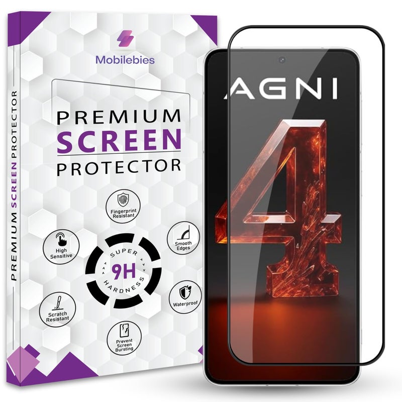Mobilebies Premium Tempered Glass Screen Protector Guard For Lava Agni 4 5G (6.67 Inch, Pack of 1) | Edge to Edge Coverage With Easy to installation kit - Image 1