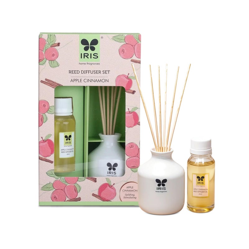 IRIS Home Fragrance,60Ml Apple cinnamon Reed Diffuser Set |Free 6 Reeds Sticks of 7.5"|Stress Relief & Aromatherapy |Long-Lasting,Smoke-Free Air Freshener for Home,Bedroom & Office | Ideal for Gifting - Image 5